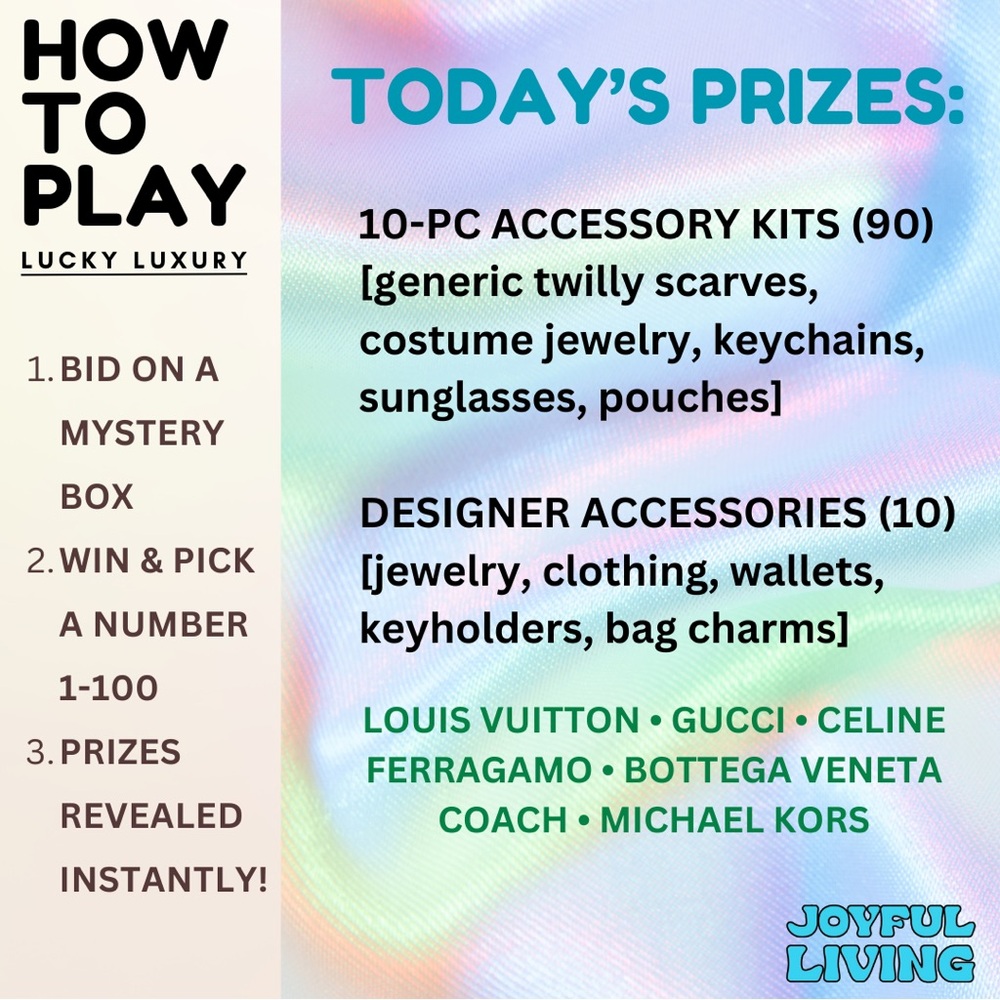 ✨LIVE NOW!✨WIN!🍀🎁 LOUIS VUITTON, GUCCI, CELINE, FERRAGAMO, BOTTEGA, COACH, MK! - Picture 2 of 10